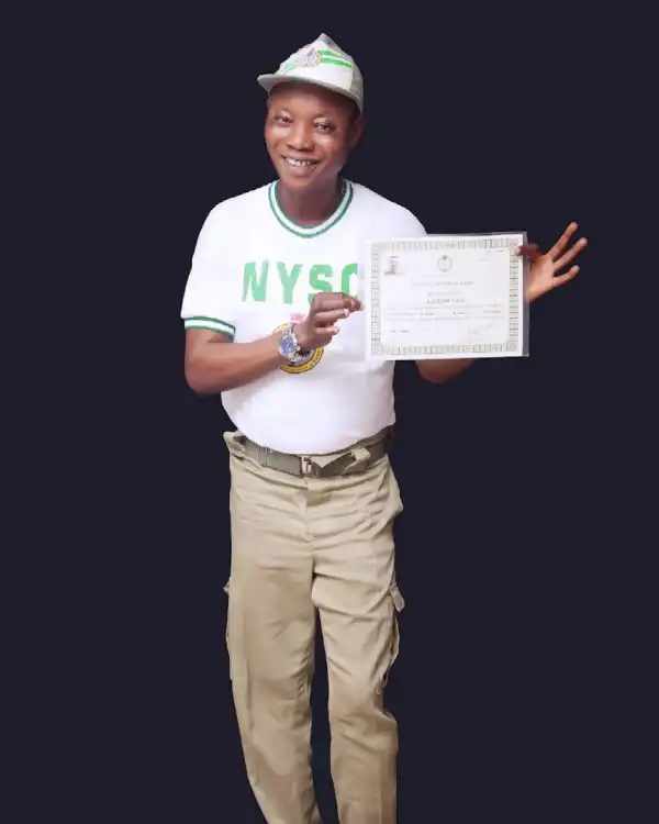 Actor Owolabi Ajasa Completes His NYSC, Shows Off His Certificate